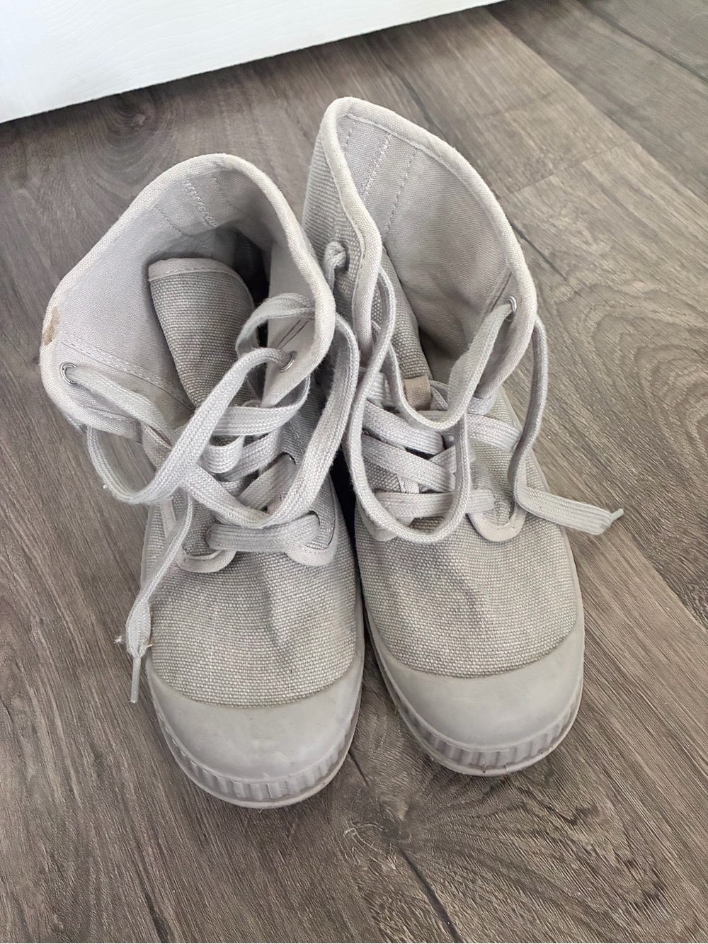 SO Light Gray High-Top Canvas Sneakers